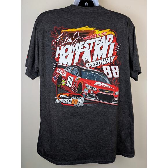 NASCAR Fanatics T Shirt 2XL Gray Dale Earnhardt Jr Homestead Miami Graphic Chevy - Picture 4 of 7